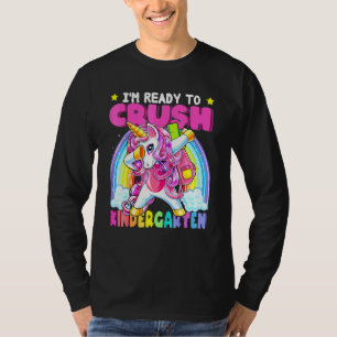 Camiseta Crush Kindergarten Dabbing Unicorn De Vuelta A La 