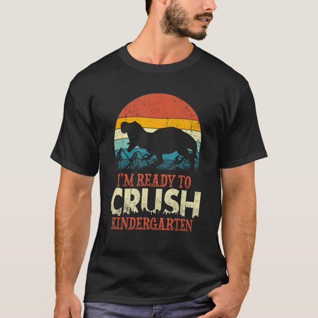 Camiseta Crush Kindergarten Dinosaur Back To School Kids Bo (Anverso)