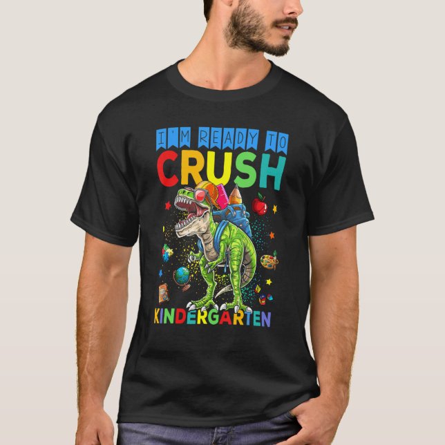 Camiseta Crush Kindergarten Dinousar de vuelta a la escuela (Anverso)