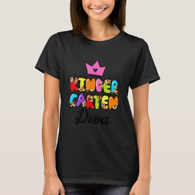 Camiseta Crush Kindergarten Diva Leopardo Crown Back To Sch (Anverso)