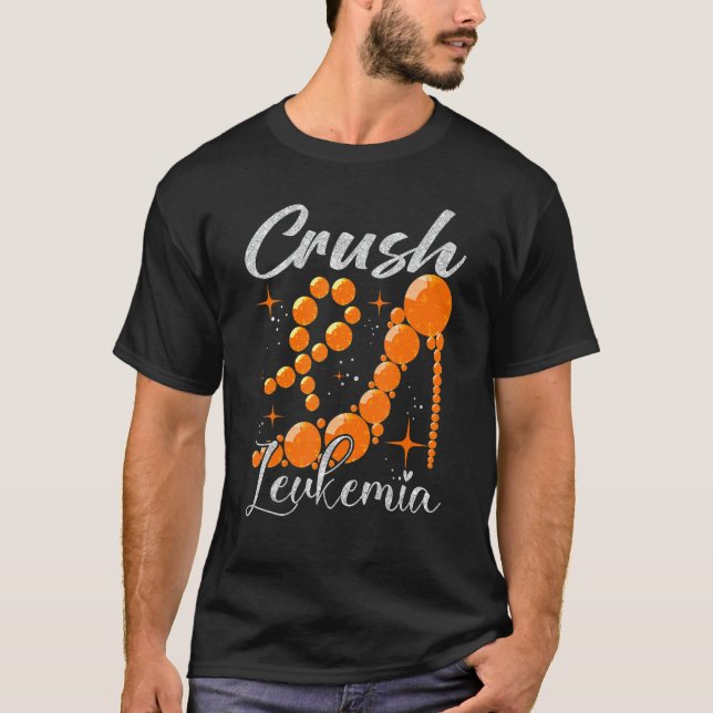 Camiseta Crush Leukemia Awareness Orange Ribbon High Heel W (Anverso)