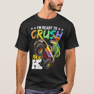 Camiseta Crush Pre K Dinosaur Monster Truck Back To School
