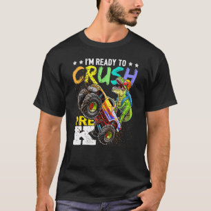 Camiseta Crush Pre K Dinosaur Monster Truck Back To School
