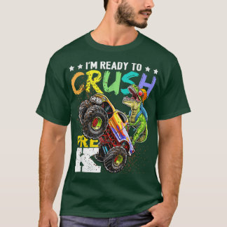 Camiseta Crush Pre K Dinosaur Monster Truck Back To School