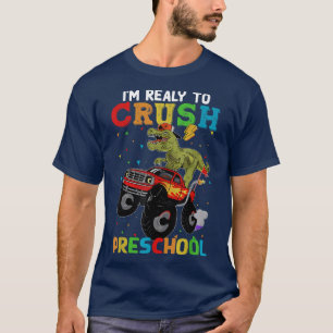 Camiseta Crush Preschool Dinosaur Monster Truck Back To Sch