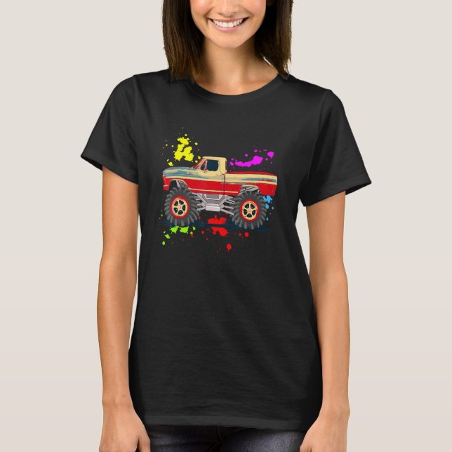 Camiseta Crusher Trucks 4x4 Short Bed Bump Side Pickup Truc (Anverso)