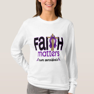 Camiseta Cruz 1 de las materias de la fe de la sarcoidosis