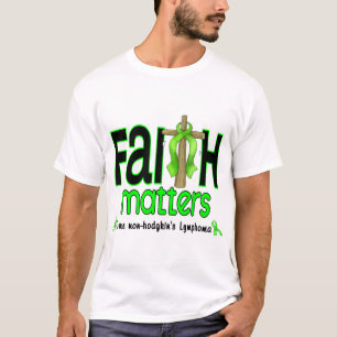Camiseta Cruz 1 de las materias de la fe del linfoma de