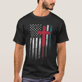 Camiseta Cruz 4 de Julio Bandera Americana Estados Unidos P