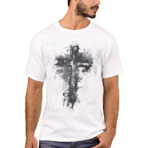 Cruz abstracta con verso biblial