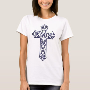 Camiseta Cruz alta celta azul
