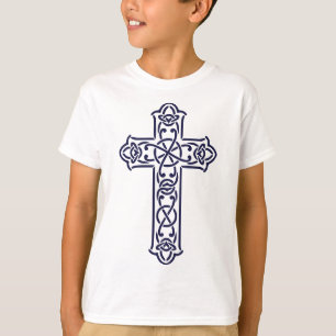 Camiseta Cruz alta celta azul
