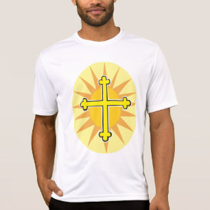 Camiseta Cruz Amarilla Bottony Explosión Solar Fe Cristiana