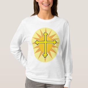 Camiseta Cruz Amarilla Bottony Explosión Solar Fe Cristiana