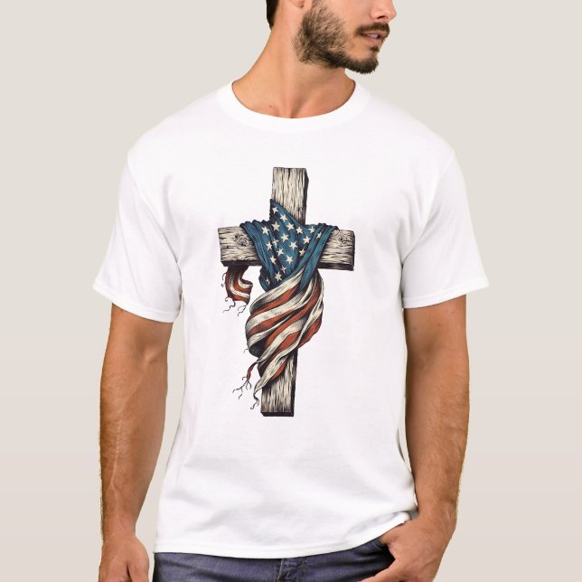 Camiseta Cruz Americana  (Anverso)