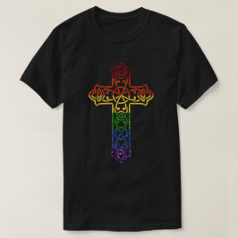 Camiseta Cruz arco iris Purpurina LGBT