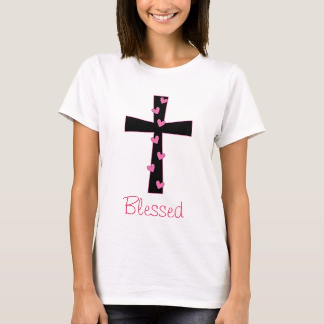 Camiseta Cruz bendecida del corazón (Anverso)