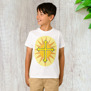 Camiseta Cruz Botonny Amarilla Explosión Solar Fe Cristiana