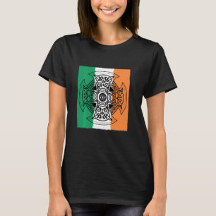 Camiseta Cruz celta y bandera irlandesa