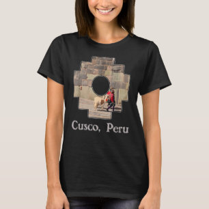 Camiseta Cruz Chakana Inca En El Cusco Perú Llama Andina Mu