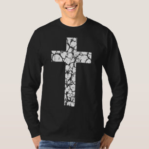 Camiseta Cruz cristiana agrietada Jesús te ama religioso