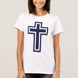 Camiseta Cruz cristiana azul diferentes variantes