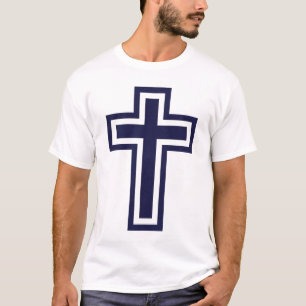 Camiseta Cruz cristiana azul diferentes variantes