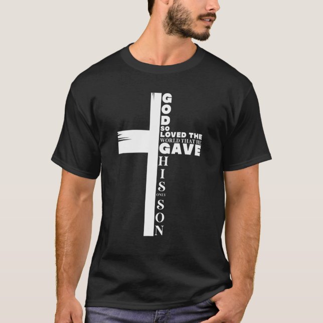 Camiseta Cruz Cristiana Biblia Verse Scripture Religión Fai (Anverso)