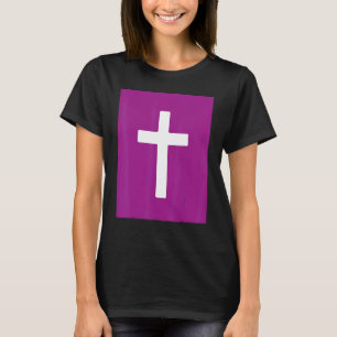 Camiseta Cruz Cristiana Crucifijo Púrpura Fondo Jesús E