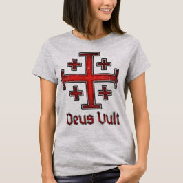 Camiseta Cruz cristiana Cruzado Caballero Templario Deus Vu
