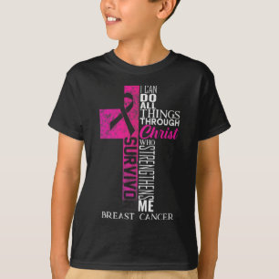 Camiseta Cruz cristiana de Cáncer de Mama Cinta