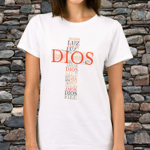 Camiseta Cruz cristiana de Dios y fe para mujeres en españo