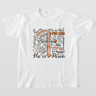 Camiseta Cruz cristiana de Pascua se levanta