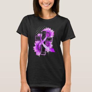 Camiseta Cruz Cristiana Girasol Purple Support Alzheimer