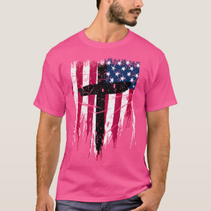 Camiseta Cruz Cristiana Jesús Bandera Estadounidense