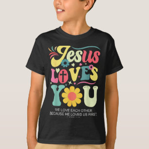 Camiseta Cruz Cristiana Jesús Te Ama Dios Fe Biblia Re