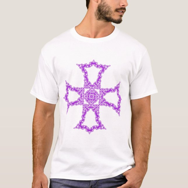 Camiseta Cruz cristiana rosa (Anverso)