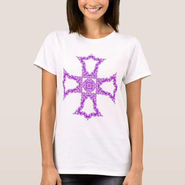 Camiseta Cruz cristiana rosa (Anverso)
