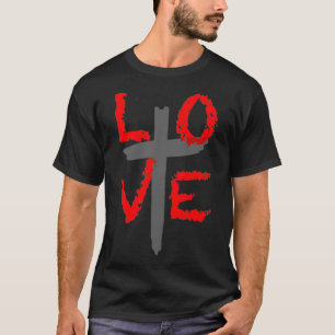 Camiseta Cruz de amor de Dios con temática cristiana