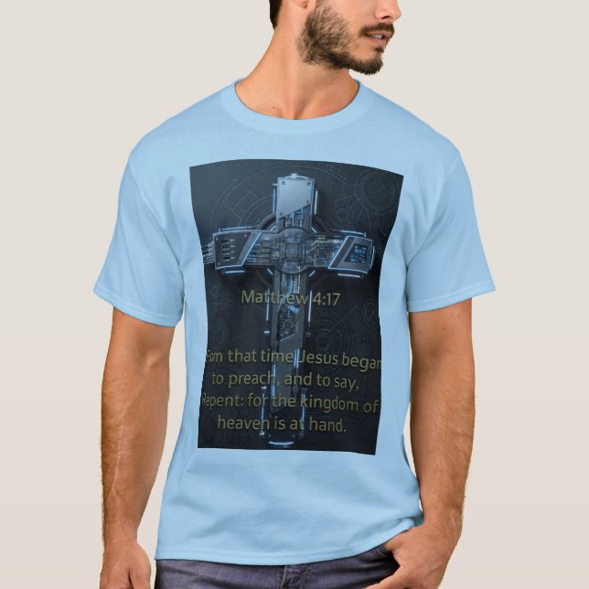 Camiseta Cruz de Arrepentimiento Mateo 4:17 (Anverso)