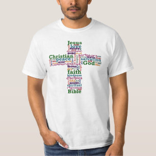 Camiseta Cruz de Arte de Palabra Religiosa Cristiana