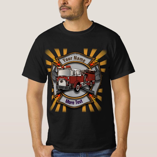 Camiseta Cruz de bomberos de bomberos (Anverso)