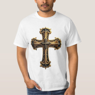 Camiseta Cruz de Cristo Dorado
