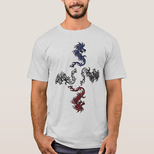 Camiseta Cruz de cuatro dragones (Anverso)