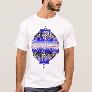 Camiseta Cruz de cuero de Knotwork del Celtic del orgullo