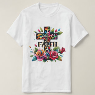 Camiseta Cruz de fe del arcoiris cristiano