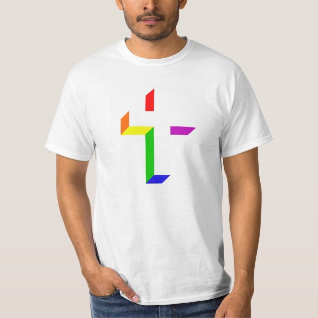 Camiseta Cruz de GLBT (Anverso)