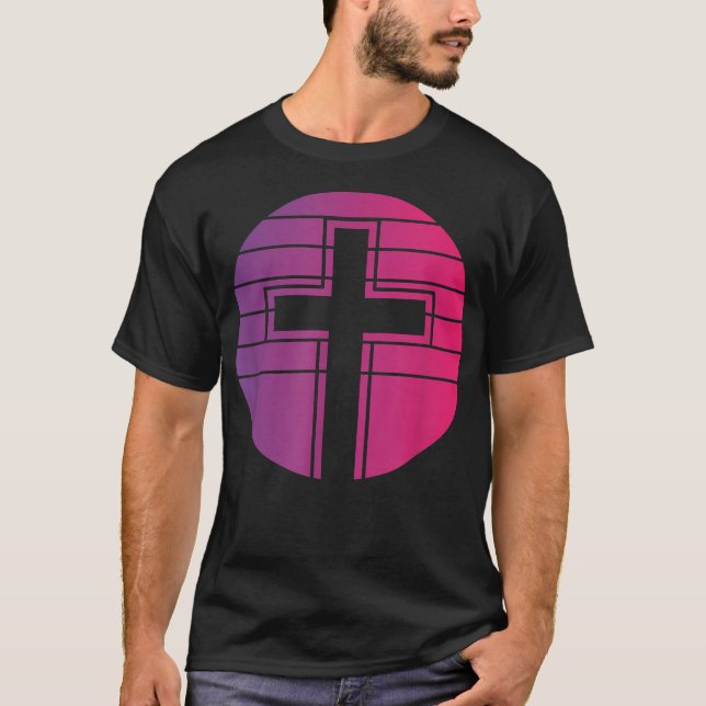 Camiseta Cruz de Jesús Estilo Retro Vintage (Anverso)