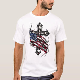 Camiseta Cruz de la bandera de Estados Unidos