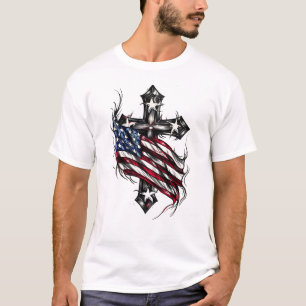 Camiseta Cruz de la bandera de Estados Unidos